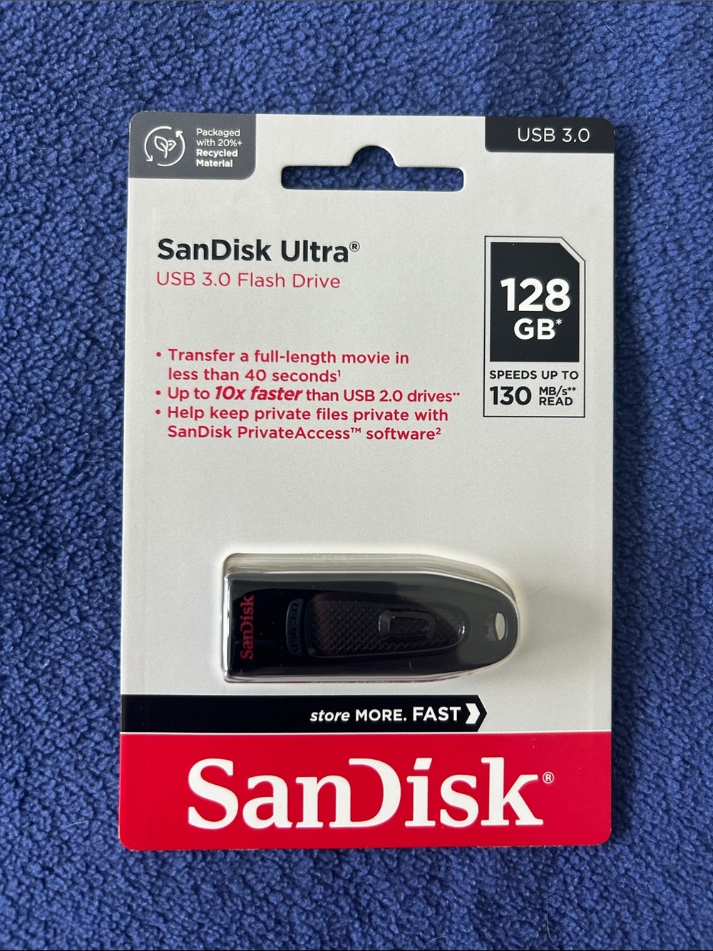SanDisk Ultra 128GB USB 3.0 Flash Drive - Black